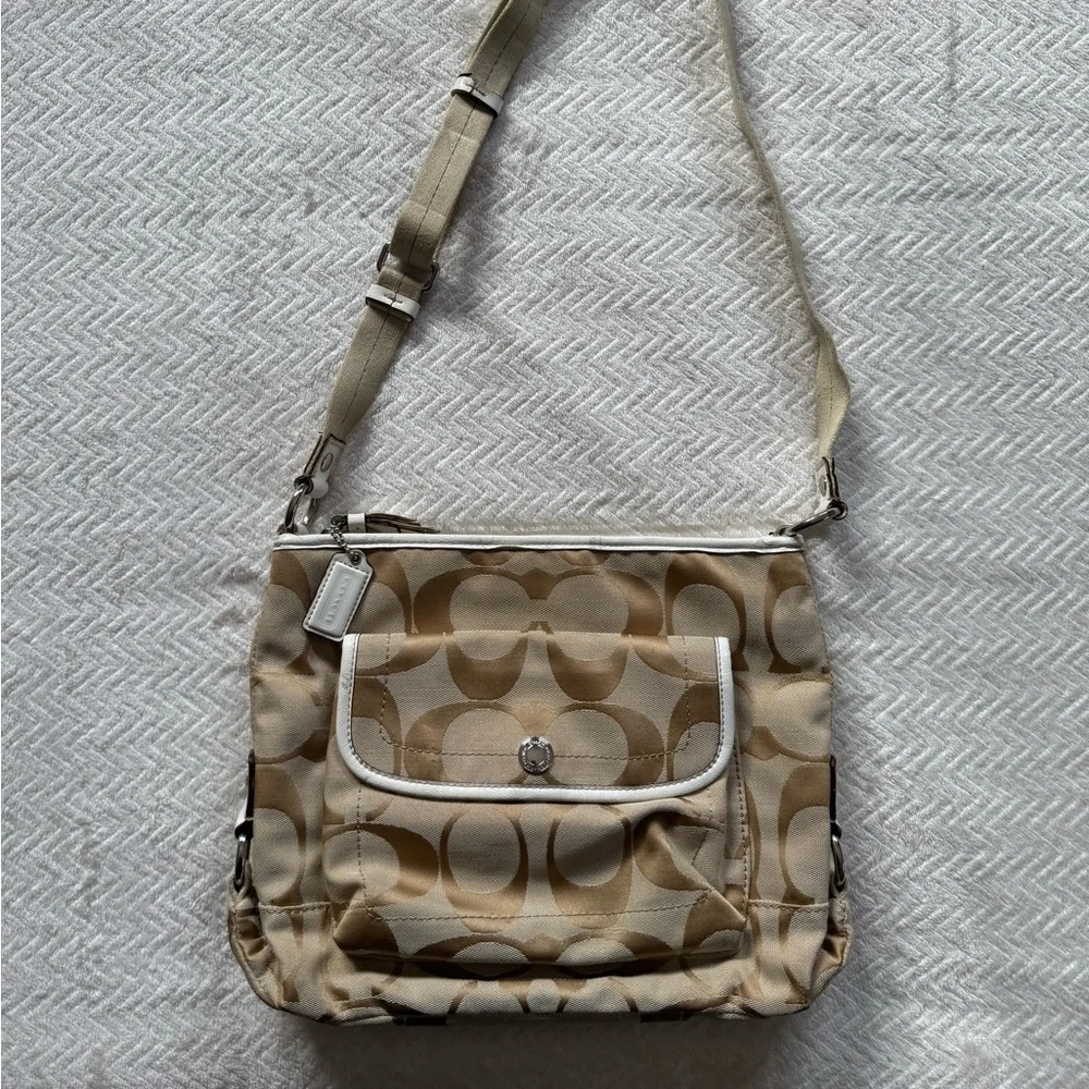 Coach Tan Signature Crossbody Bag - Picture 1 of 6